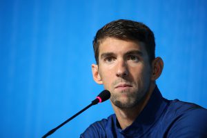 RIO DE JANEIRO, BRAZIL - AUGUST 03:  Michael Phelps of the United States speaks with the media during a press conference at the Main Press Centre ahead of the Rio 2016 Olympic Games on August 3, 2016 in Rio de Janeiro, Brazil.  (Photo by Chris Graythen/Getty Images)